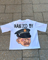 Hearujoy Harajuku T-shirt Fashion Police Cartoon Print Short sleeve Y2k top Men clothing Hip Hop rock trend oversized casual shirt